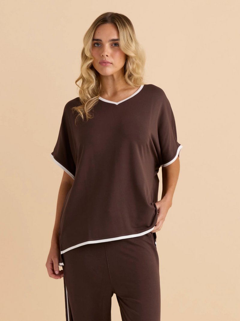 Clara Tee - Chocolate - Betty Basics - Image 1
