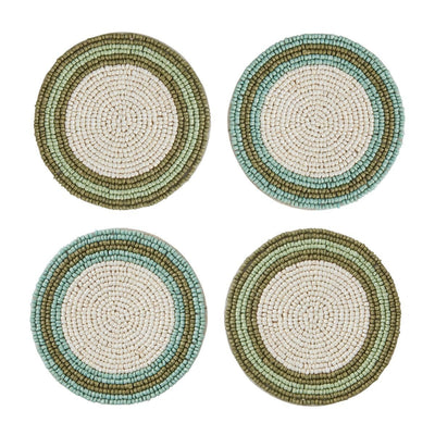 Gimlet Beaded Coasters - Green/Blue
