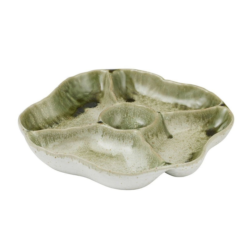 Coast To CoastUma Ceramic Divided Dish - Olive
