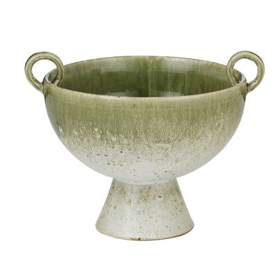 Uma Ceramic Footed Bowl - Olive