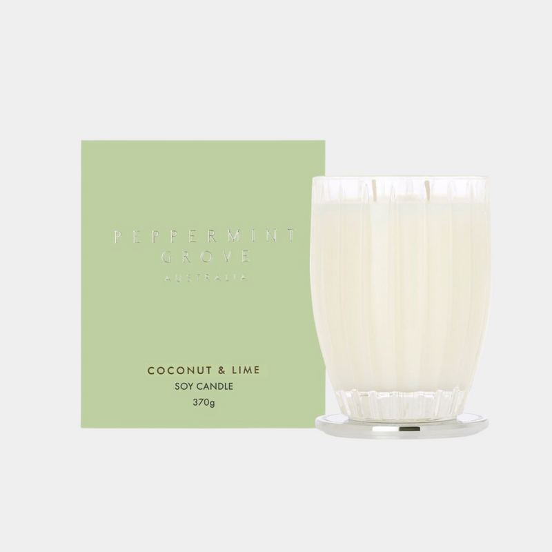 Coconut & Lime Candle - 370g - Peppermint Grove - Image 1