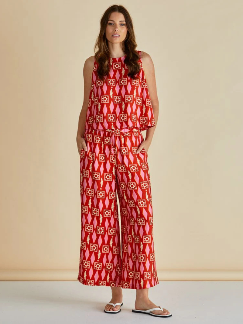 Copacabana Relax Pant - Sardinia Geo Print - Betty Basics - Image 1