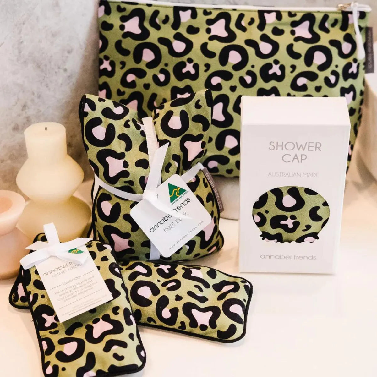 Cosmetic Bag - Large - Ocelot Pink Khaki - Annabel Trends - Image 2