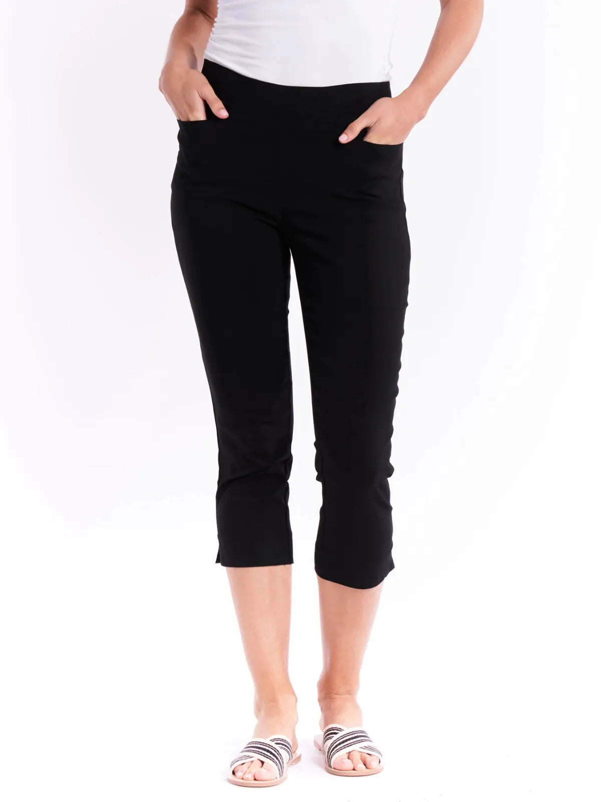 Crop Bengaline Pant - Black - Betty Basics - Image 1