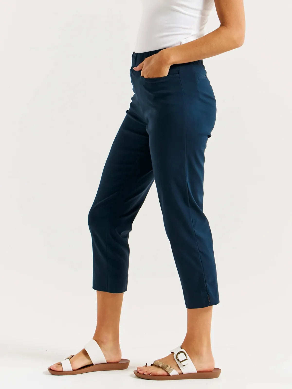 Crop Bengaline Pant - Navy - Betty Basics - Image 2