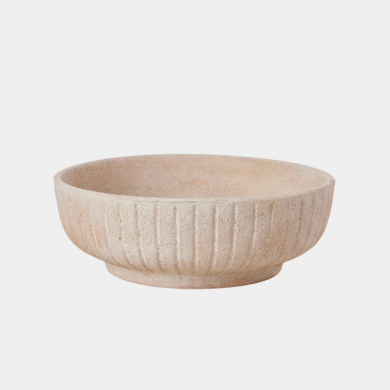 Cyrus Textured Natural Decorative Bowl - Madras Link - Image 1