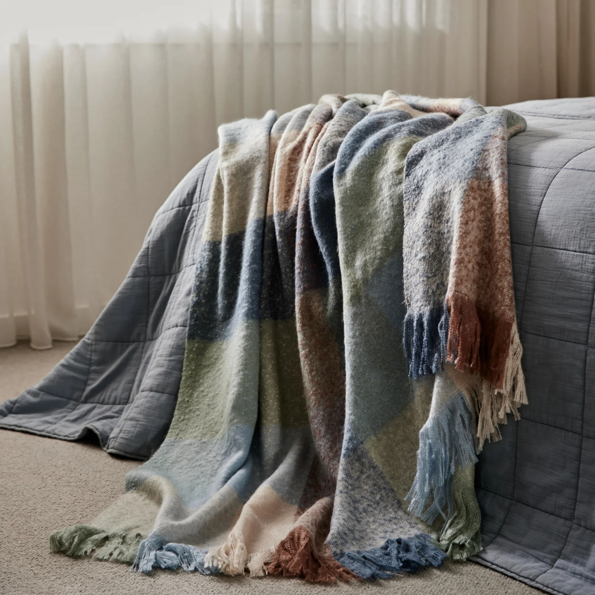 Dana Spruce Brushed Throw - Madras Link - Image 2