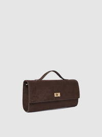 Delaney Suedette Clutch - Chocolate