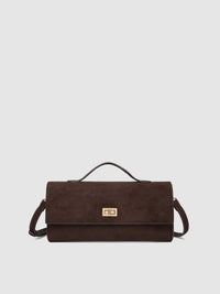 Delaney Suedette Clutch - Chocolate