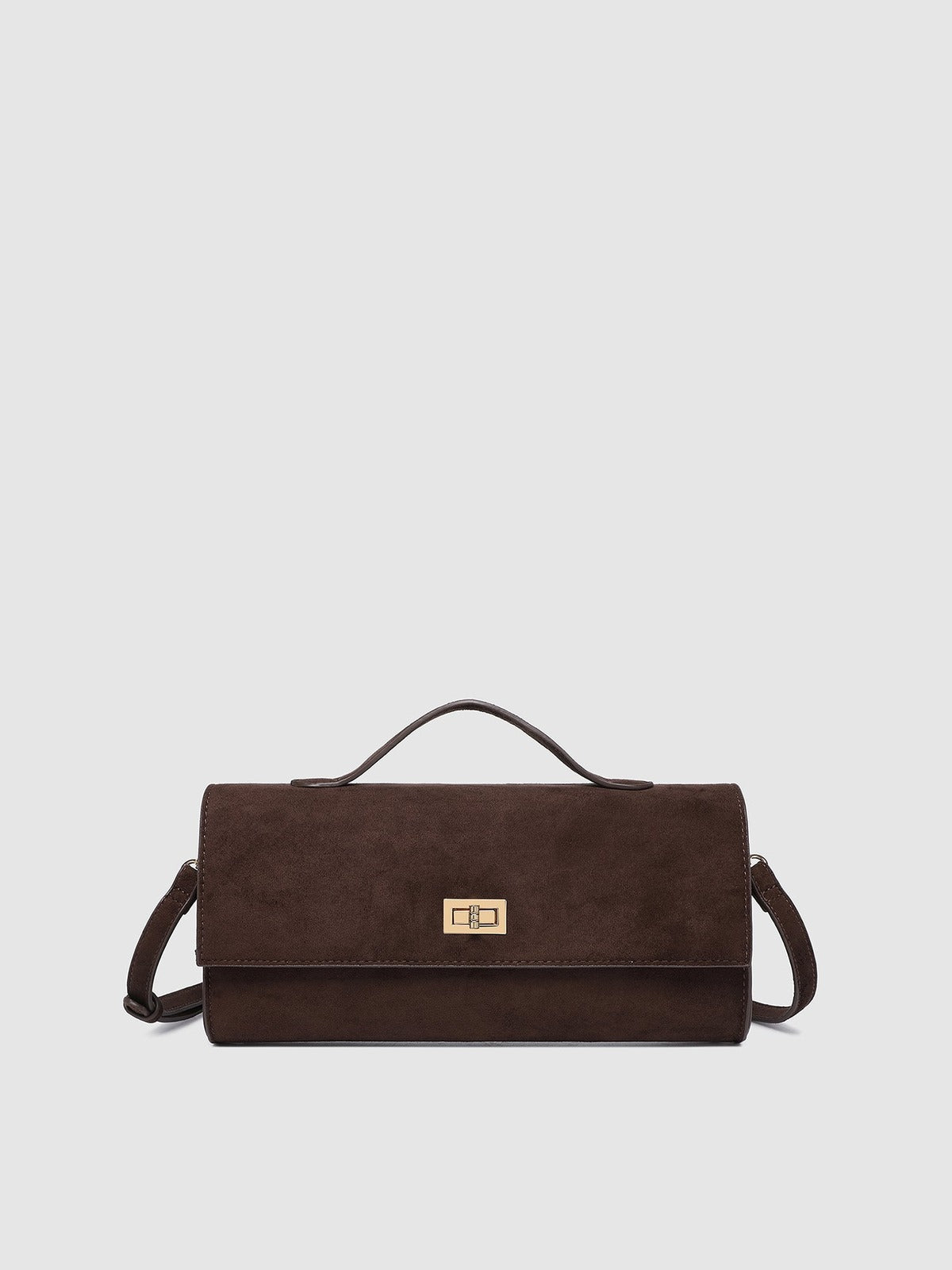 Delaney Suedette Clutch - Chocolate