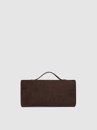 Delaney Suedette Clutch - Chocolate