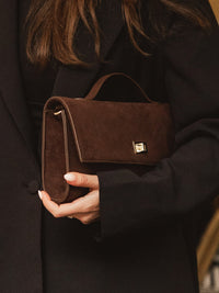 Delaney Suedette Clutch - Chocolate