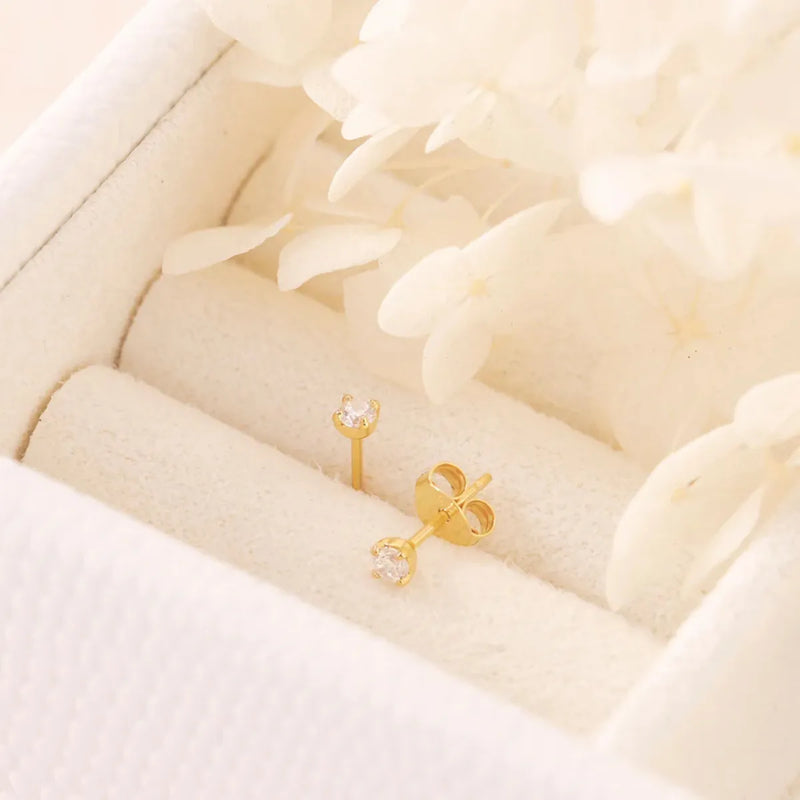 Delicate Crystal Studs Gold - Midsummer Star - Image 1