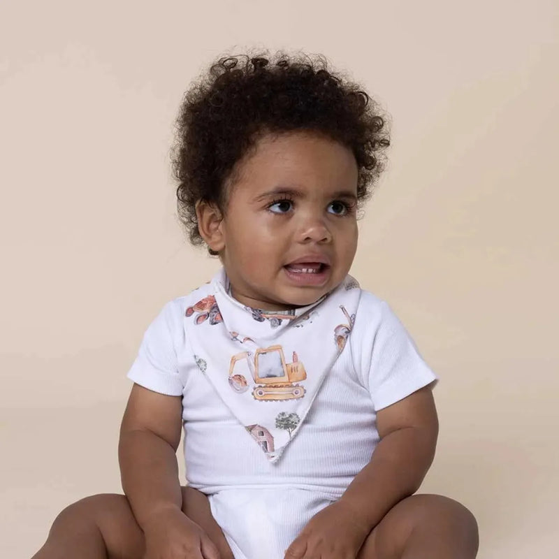 Diggers & Tractors Organic Dribble Bib - Snuggle Hunny - Image 1