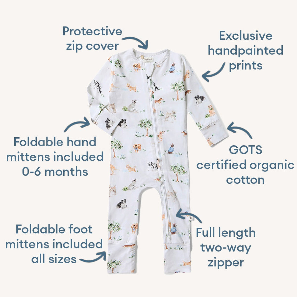 Dog Park Organic Snugglesuit Convertible Romper