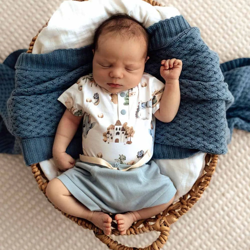 Dragon Short Sleeve Organic Bodysuit - Snuggle Hunny - Image 1