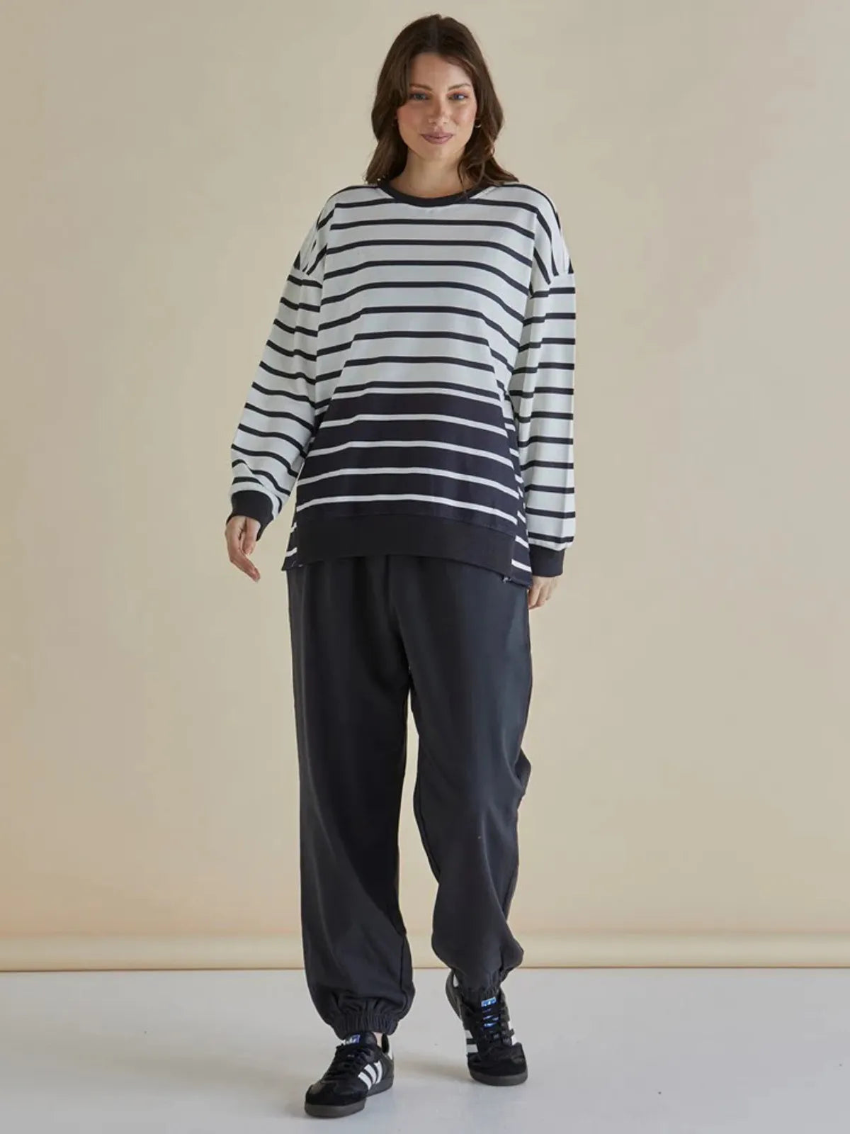 Easy Crew Sweat - Black/White Stripe - Betty Basics - Image 2