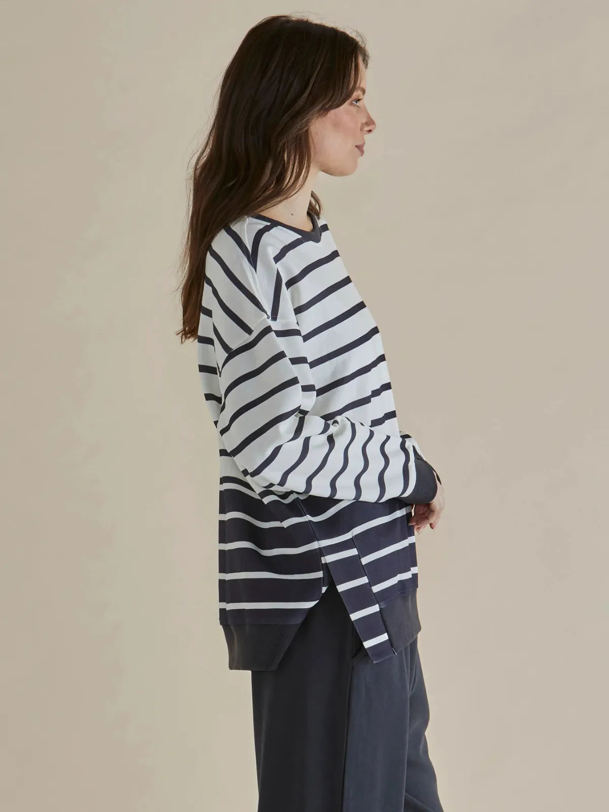Easy Crew Sweat - Black/White Stripe - Betty Basics - Image 3