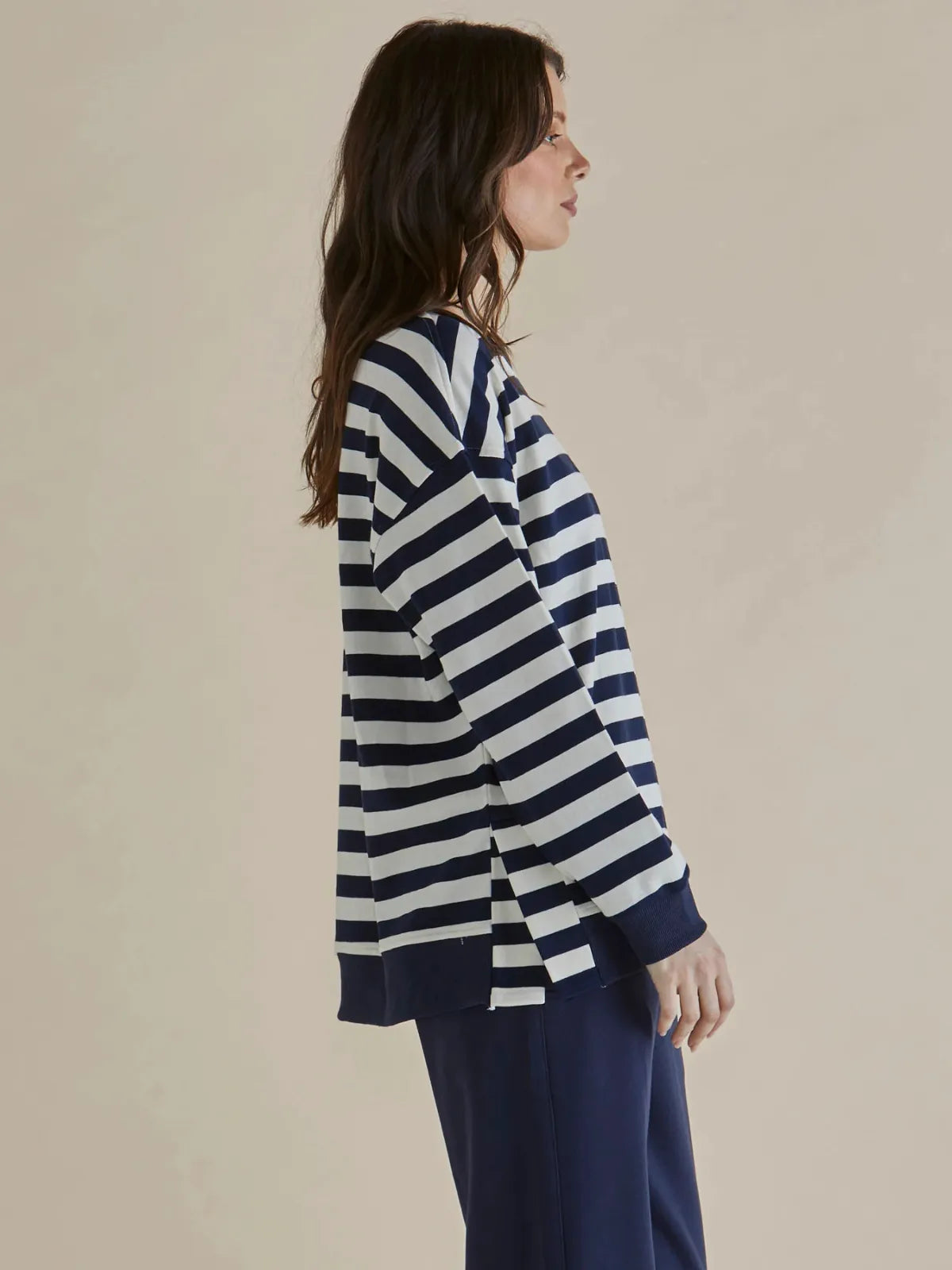 Easy Crew Sweat - Navy Stripe - Betty Basics - Image 3