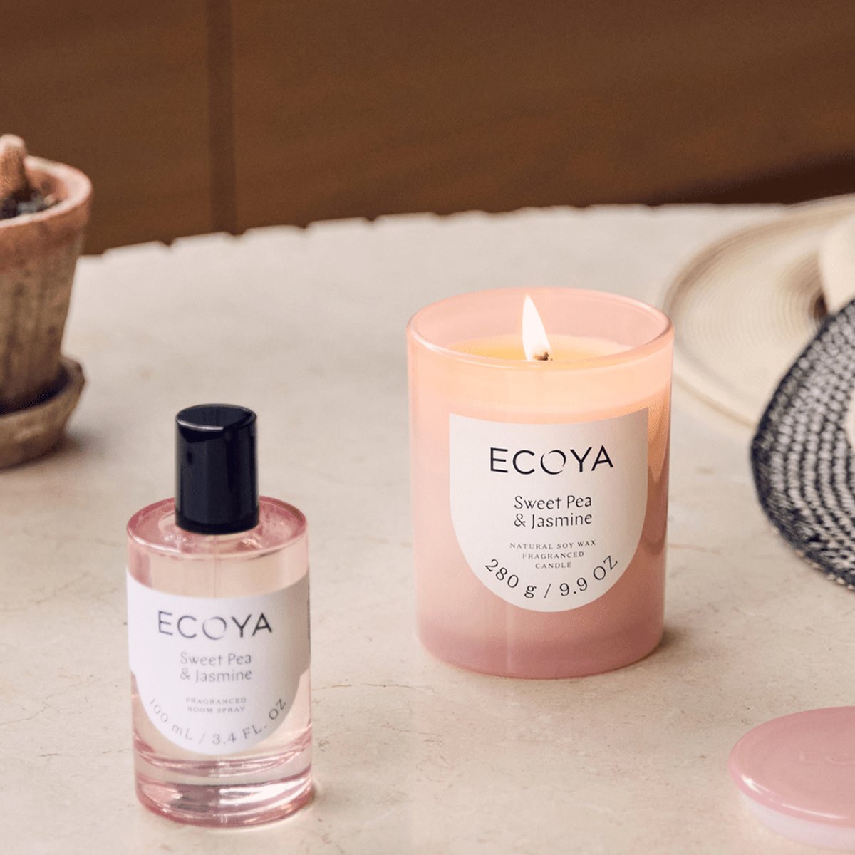 EcoyaSweet Pea & Jasmine Metro Candle