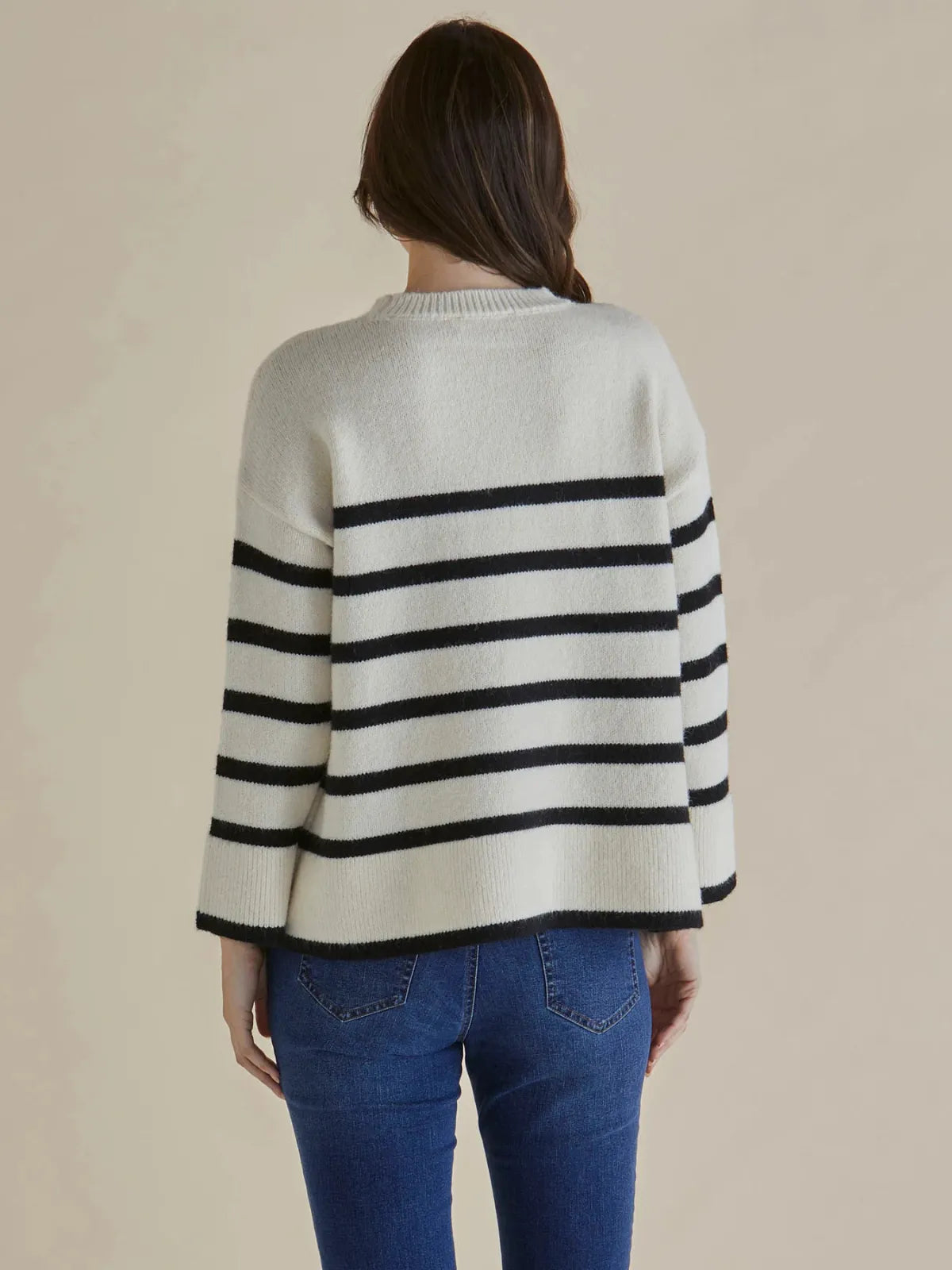 Edith Knit Jumper - Cream/Black Stripe - Betty Basics - Image 4