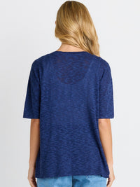 Eleni Knit Tee - Navy