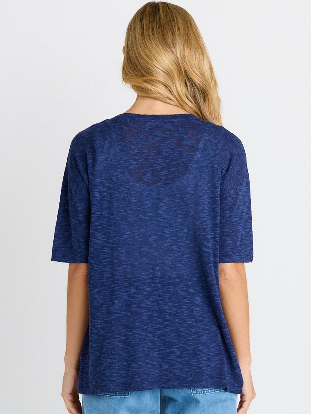Eleni Knit Tee - Navy