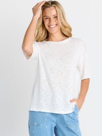 Eleni Knit Tee - White