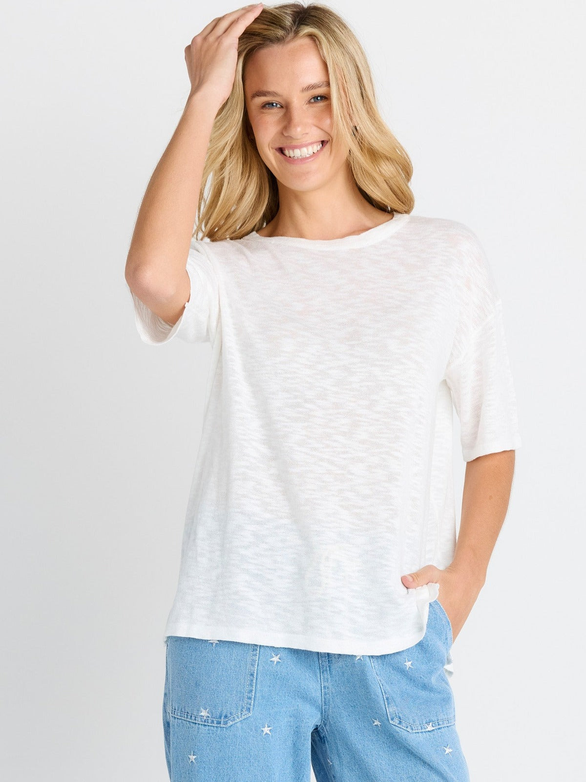 Eleni Knit Tee - White