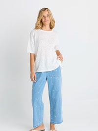 Eleni Knit Tee - White