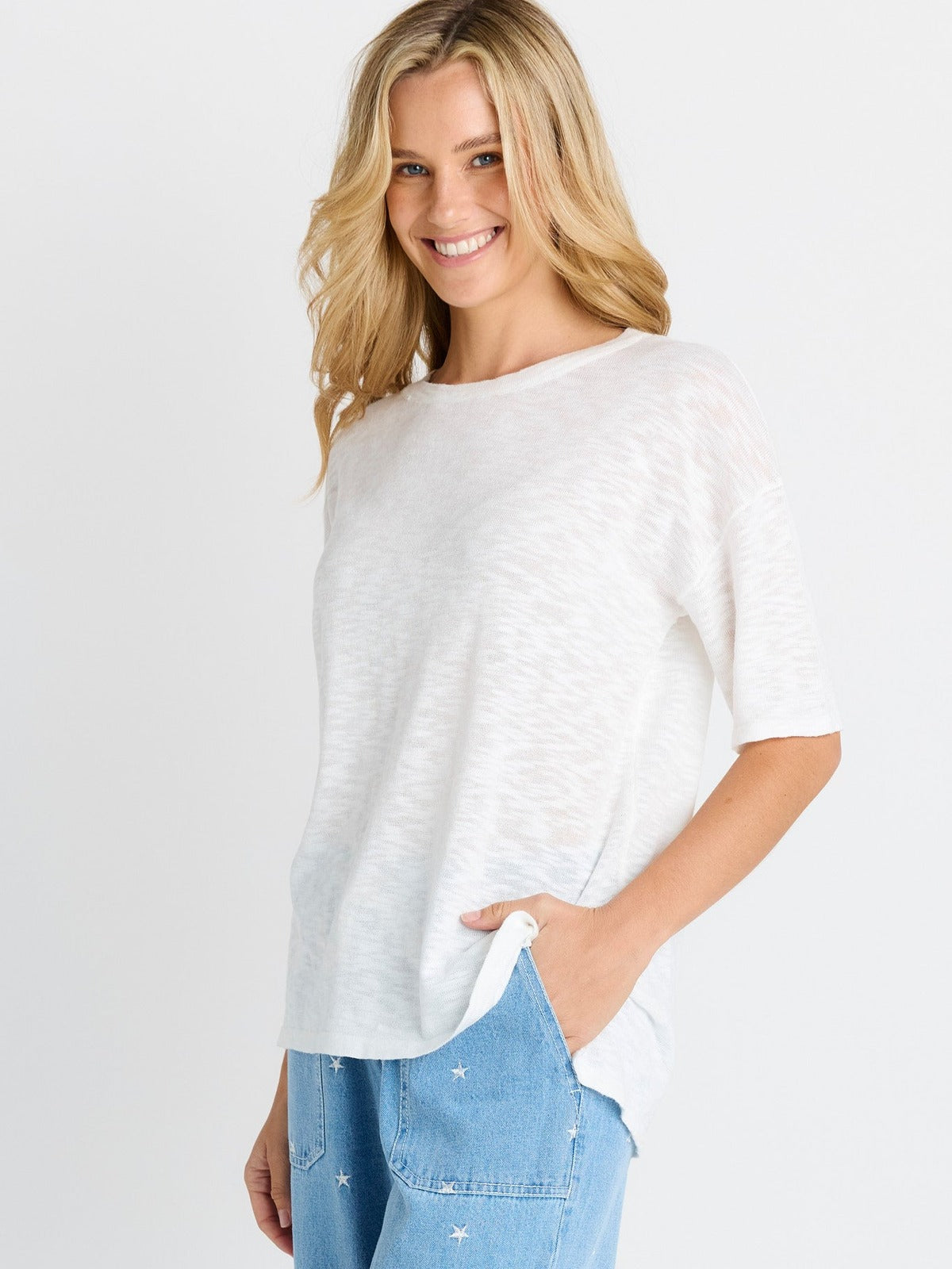 Eleni Knit Tee - White