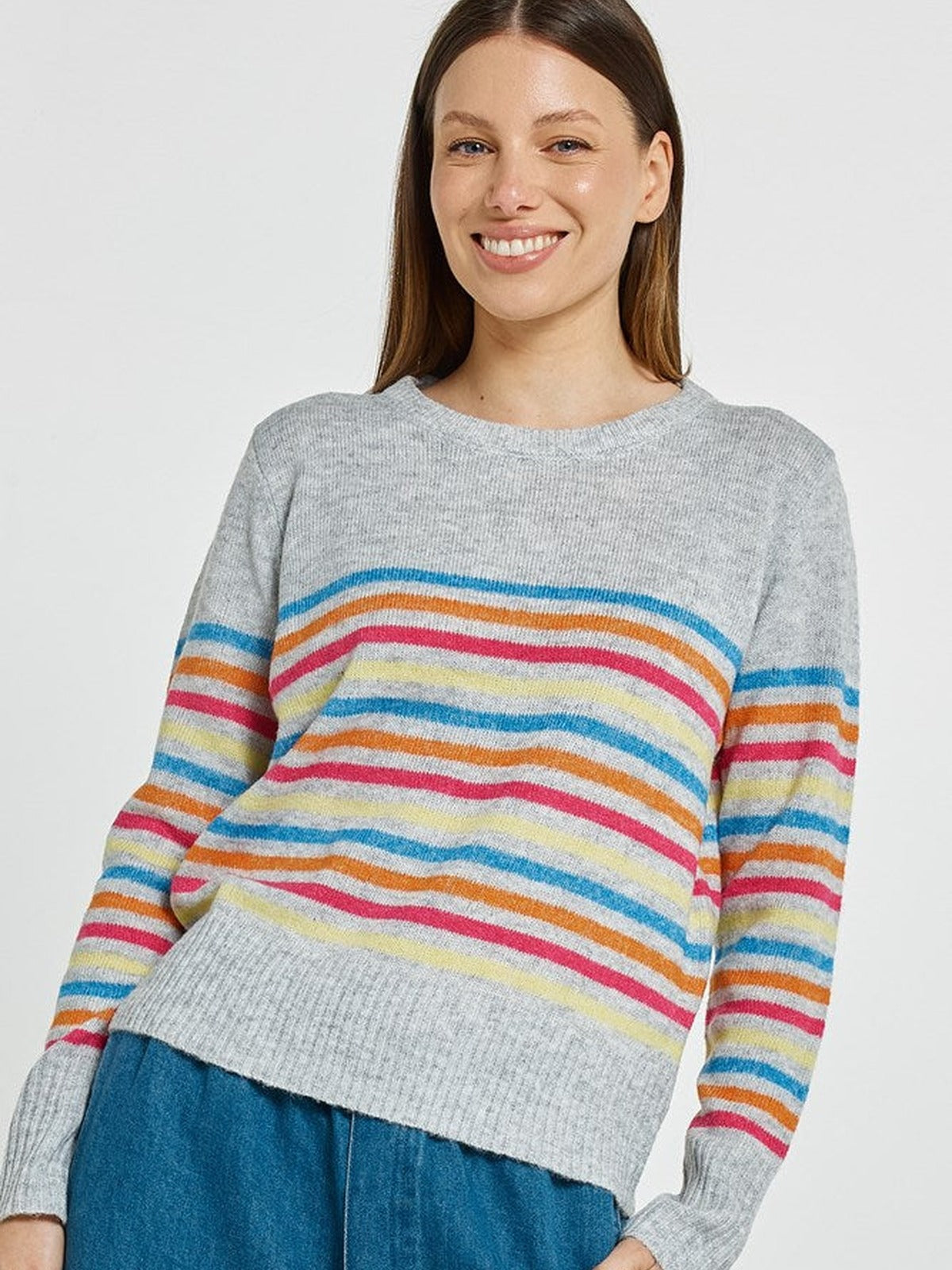 Elinda Sweater - Rainbow Stripe
