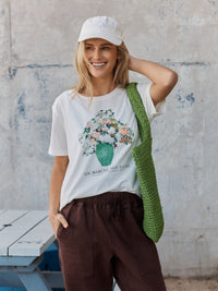 Ellia Crew Tee - Flower Print