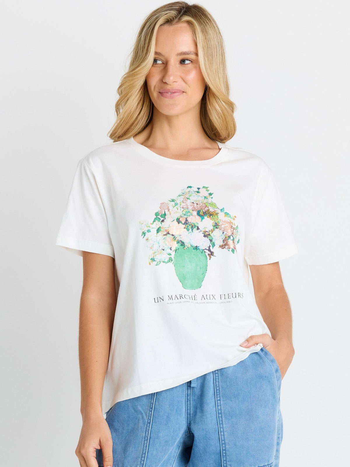 Ellia Crew Tee - Flower Print