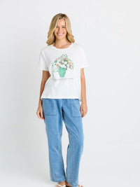 Ellia Crew Tee - Flower Print
