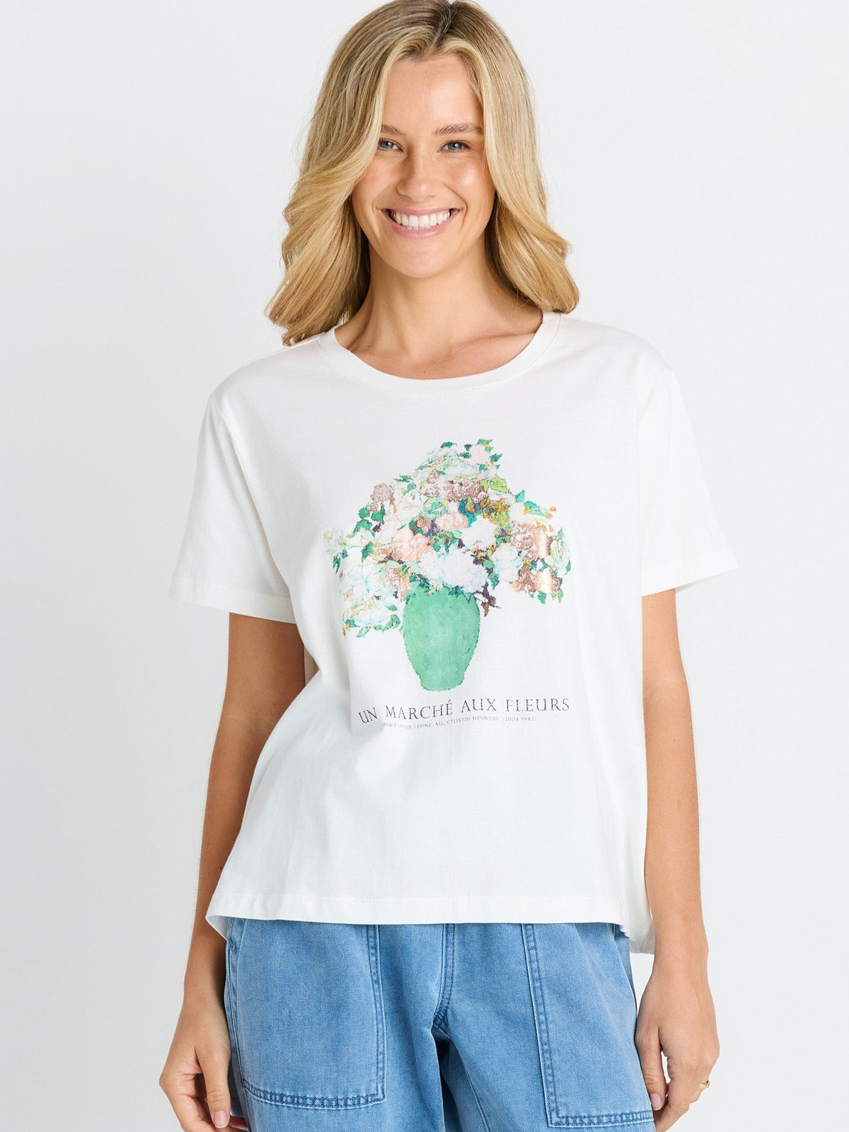 Ellia Crew Tee - Flower Print