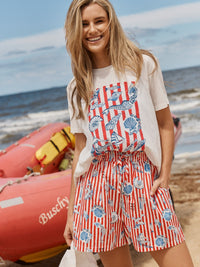 Ellia Crew Tee - Sun, Sea, Love Print