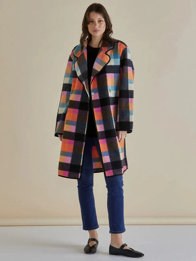 Ellie Coat - Rainbow Check - Betty Basics - Image 1