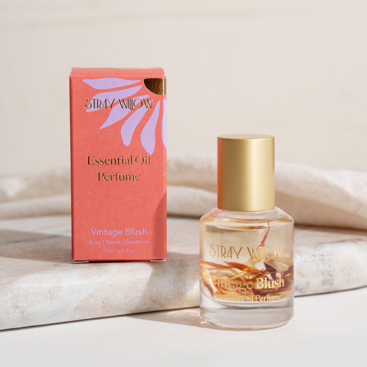 Stray Willow Essential Oil Perfume Roller, Vintage Blush