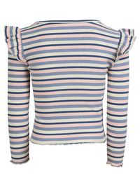 Annie Frill LS Rib Tee - Blue