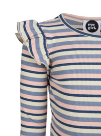 Annie Frill LS Rib Tee - Blue