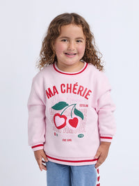 Cherry Hearts Crew - Pale Pink