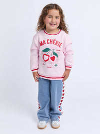 Cherry Hearts Crew - Pale Pink