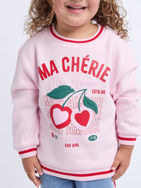 Cherry Hearts Crew - Pale Pink