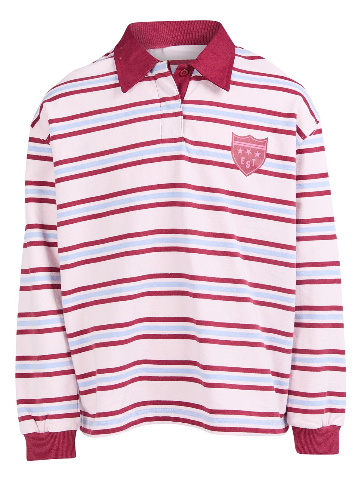 Hailey Rugby Jumper - Pale Pink