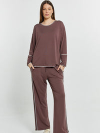 Evelyn Wide Leg Jogger - Nutmeg