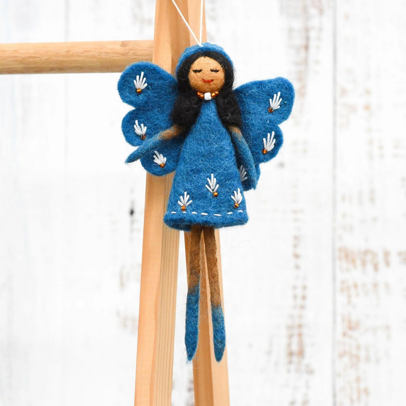Felt Angel Fairy - Cobalt Blue Dress - Tara Treasures - Image 1