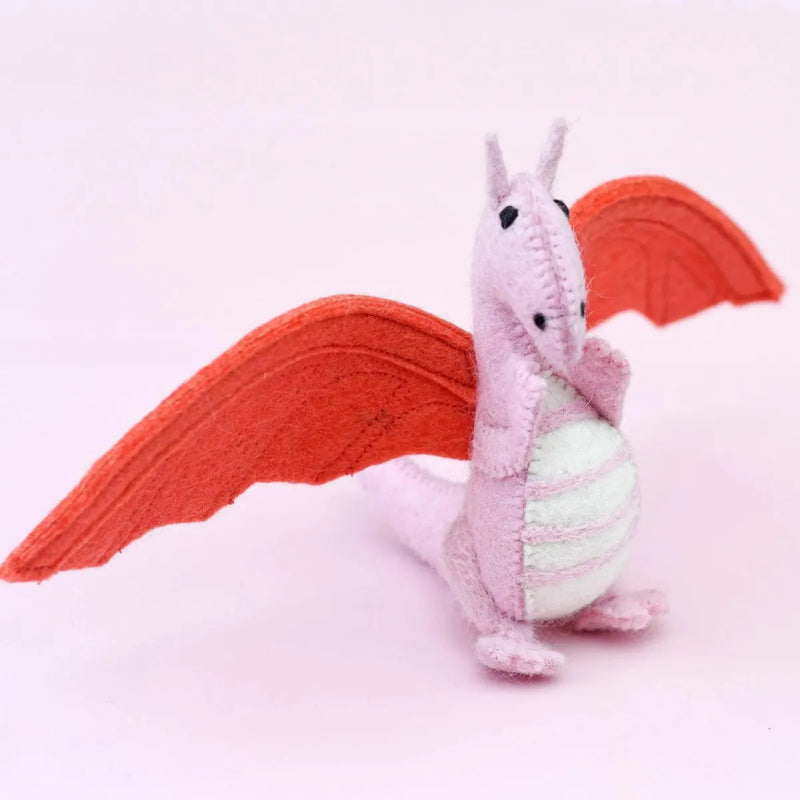 Felt Dragon Toy - Pink - Tara Treasures - Image 1