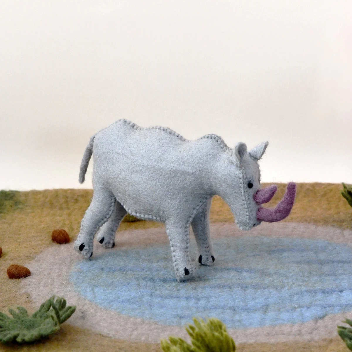 Felt Rhinoceros Soft Toy - Tara Treasures - Image 3