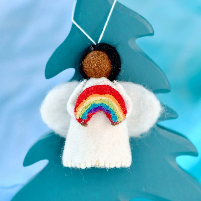 Felt Waldorf Diversity Angel - Black Hair 2 - Tara Treasures - Image 1
